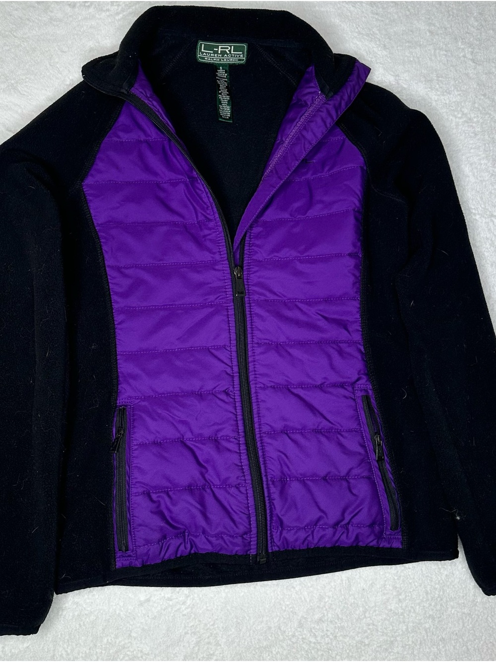 Lauren Ralph Lauren Active Women’s Small Purple Black Quilted Fleece
